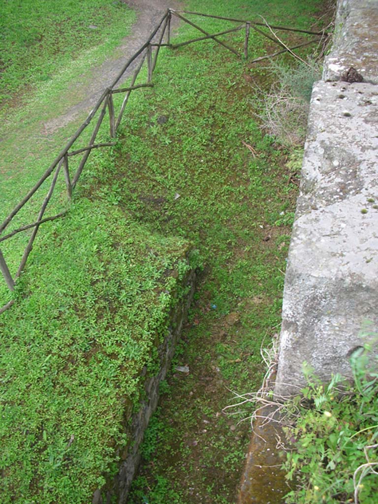 Walls on north side of Pompeii. May 2010.
Looking down from top of wall. Photo courtesy of Ivo van der Graaff.